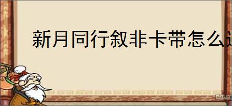 新月同行叙非卡带怎么选