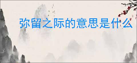 弥留之际的意思是什么