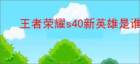 王者荣耀s40新英雄是谁