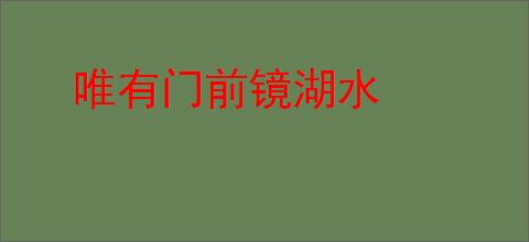 唯有门前镜湖水