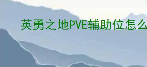 英勇之地PVE辅助位怎么选