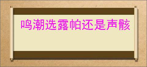 鸣潮选露帕还是声骸