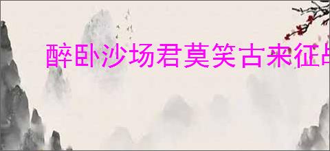 醉卧沙场君莫笑古来征战几人回的意思