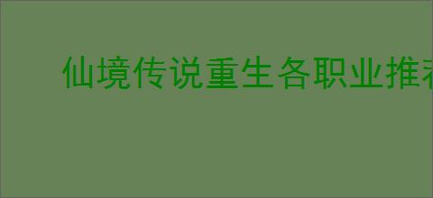 仙境传说重生各职业推荐什么流派