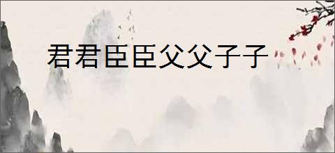 君君臣臣父父子子