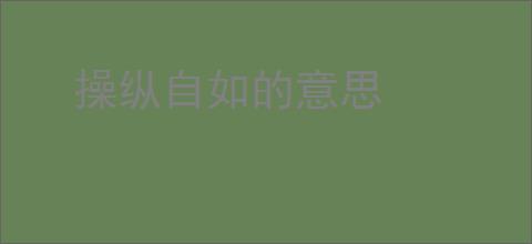 操纵自如的意思