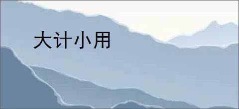 大计小用