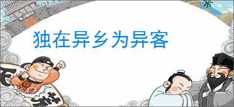 独在异乡为异客