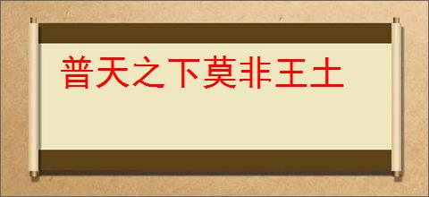 普天之下莫非王土