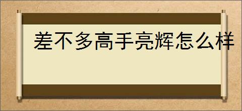 差不多高手亮辉怎么样
