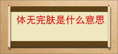 体无完肤是什么意思
