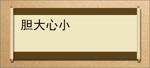 胆大心小