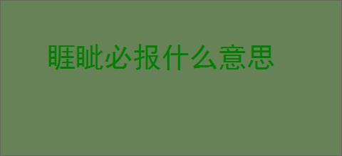睚眦必报什么意思