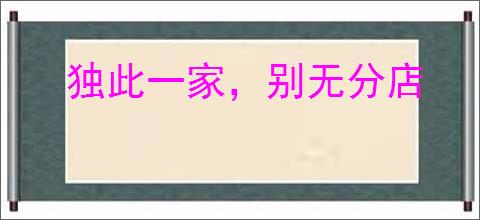 独此一家，别无分店