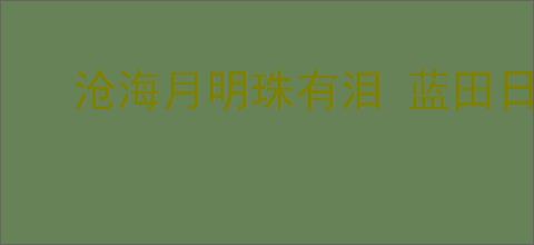沧海月明珠有泪 蓝田日暖玉生烟