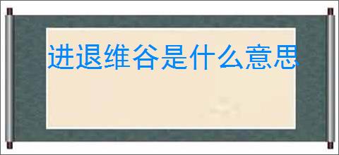 进退维谷是什么意思