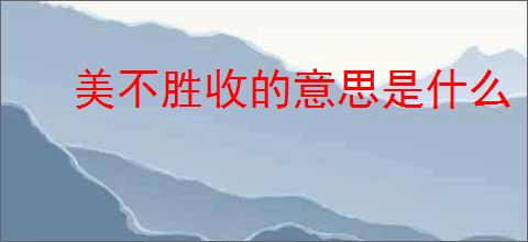 美不胜收的意思是什么