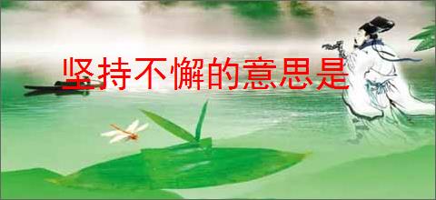 坚持不懈的意思是