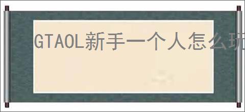 GTAOL新手一个人怎么玩