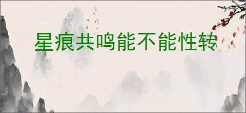 星痕共鸣能不能性转