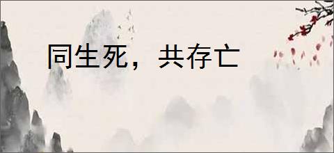 同生死，共存亡