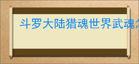 斗罗大陆猎魂世界武魂怎么介绍